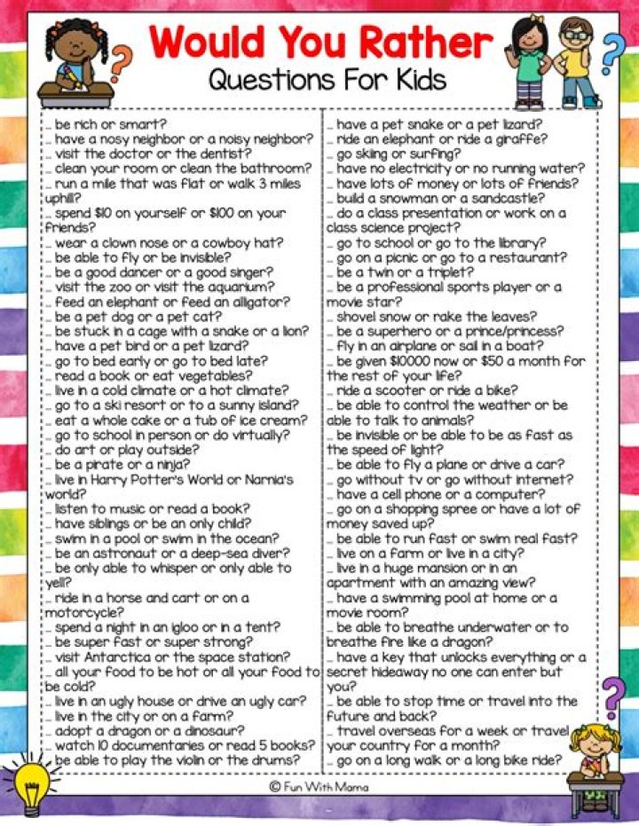 90 Would You Rather Questions for Students